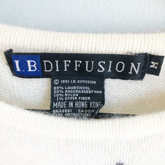 Stunning Vintage Cable Knit Lambs Wool & Angora Blend Nordic Fair Isle Sweater - Picture 4 of 6